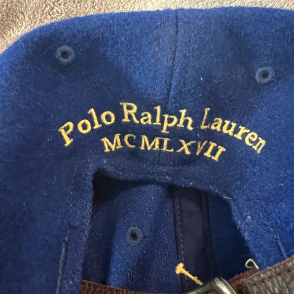 VINTAGE WOOL POLO RALPH LAUREN Blue  57% WOOL 43% VISCOSE  BASEBALL CAP. Rare - Picture 4 of 7